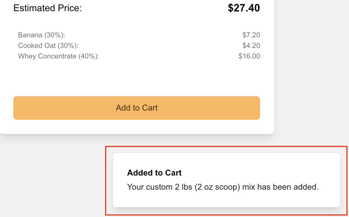 Add to cart button